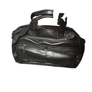 ALDO Black Duffel Bag Mens Weekender Travel Gym Overnight Carry On Bag OS